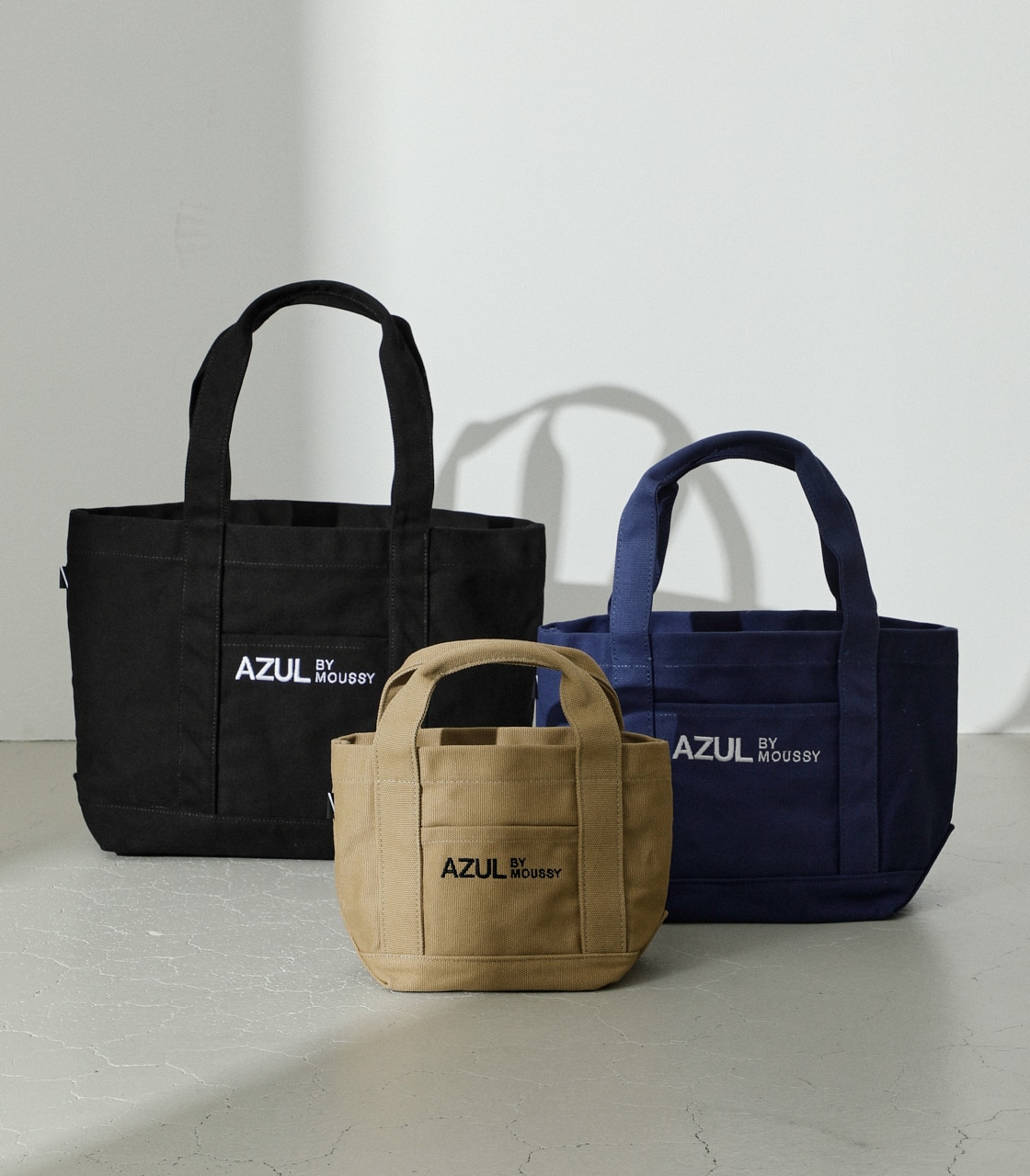 AZUL CANVAS BIG TOTE BAG/AZULキャンバスビッグトートバッグ 詳細画像 O/WHT 9