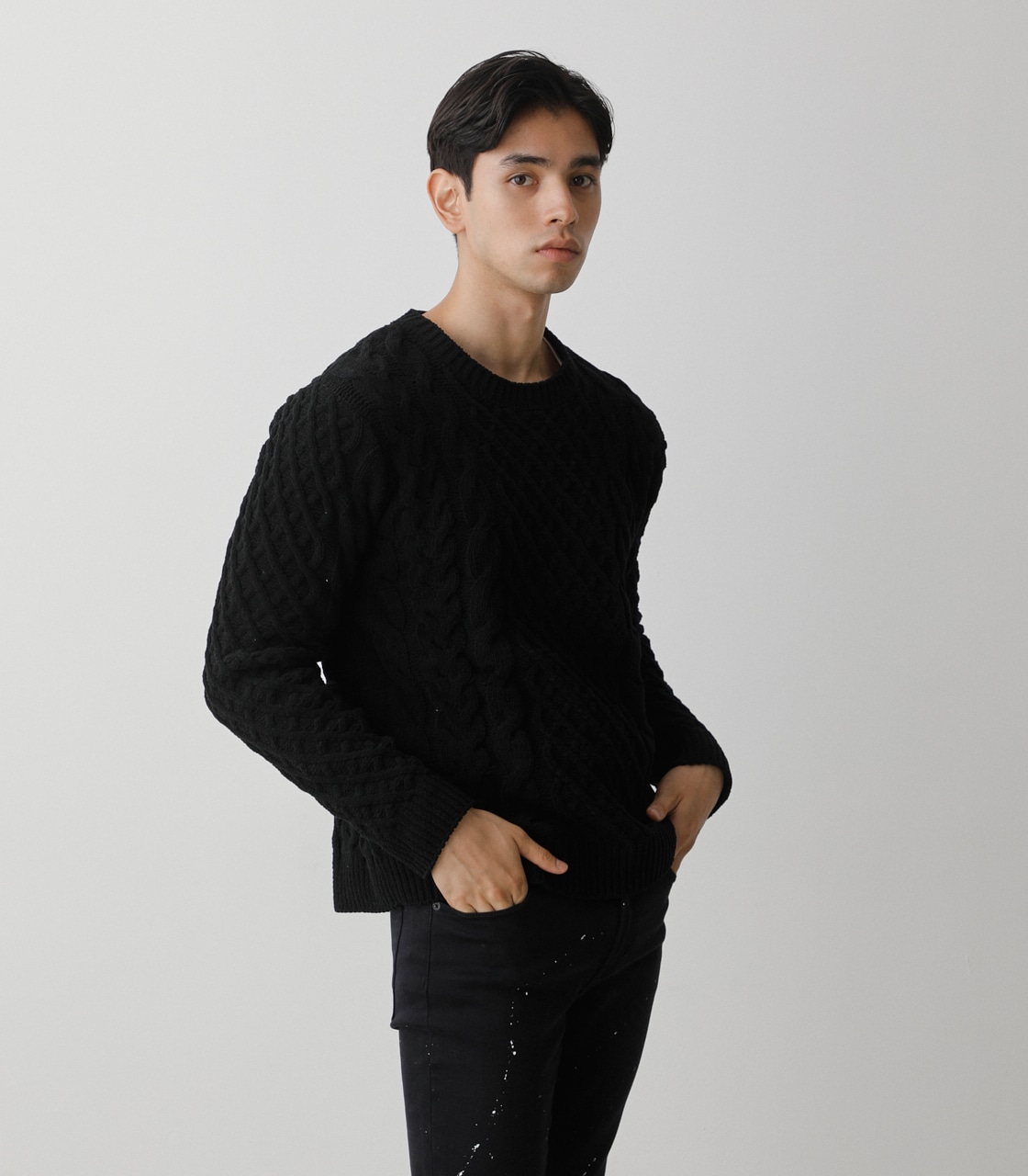 CHENILLE CABLE PULLOVER/シェニールケーブルプルオーバー 詳細画像 BLK 2