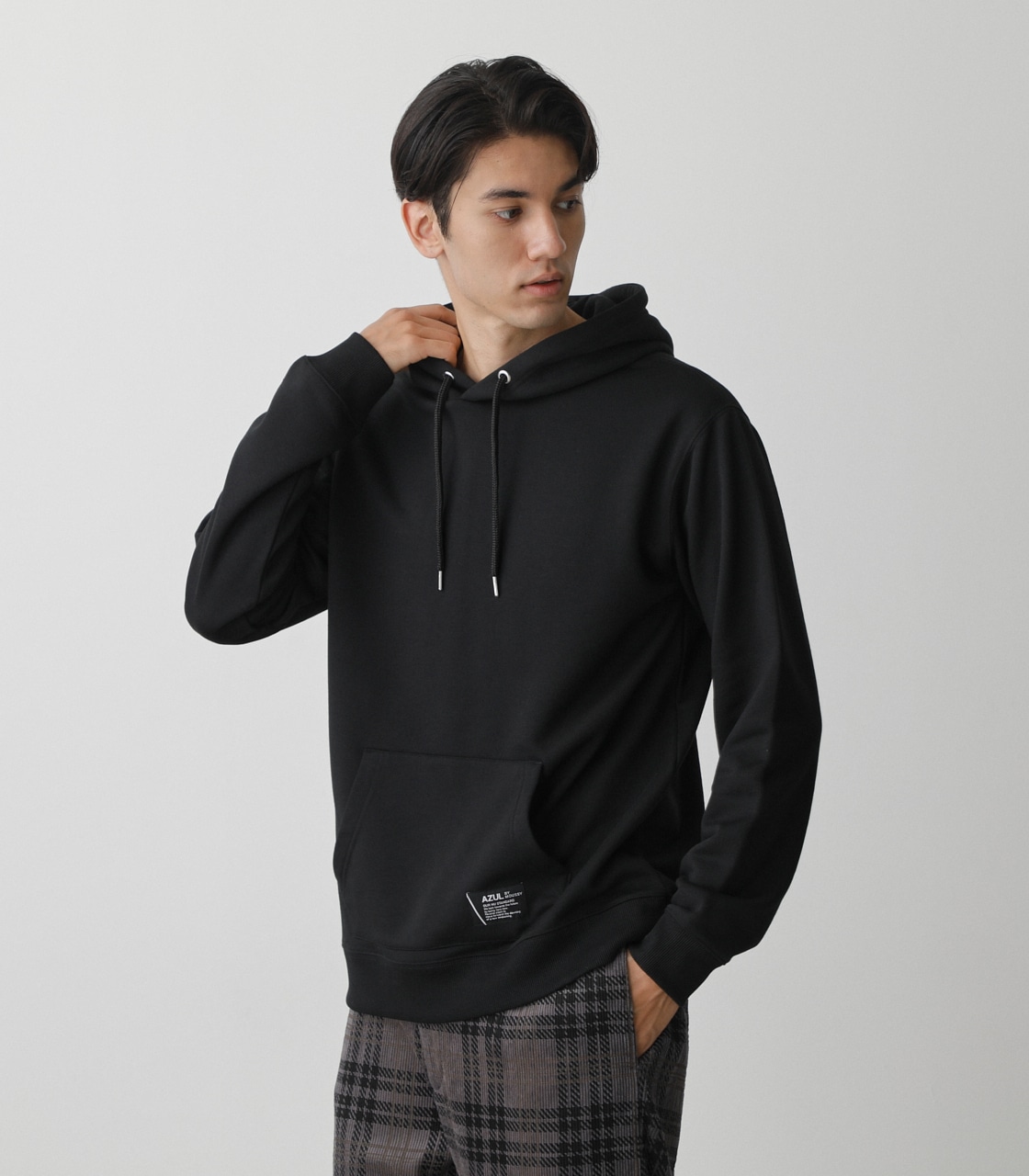 BRUSHED BACK COLOR HOODIE/ブラッシュドバックカラーフーディ 詳細画像 BLK 2