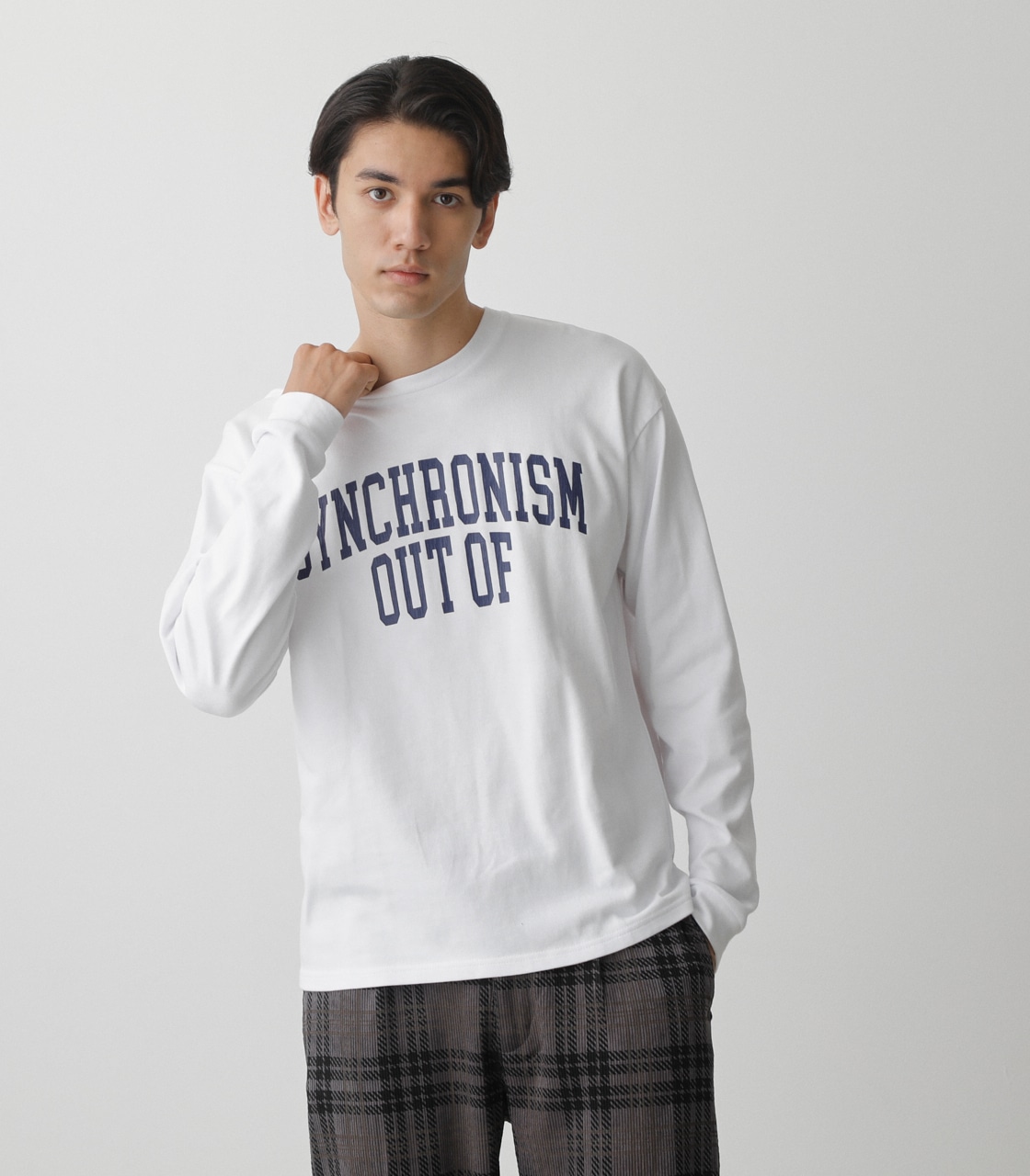 OUT OF SYNCHRONISM LONG TEE/アウトオブシンクロロングTシャツ 詳細画像 WHT 1
