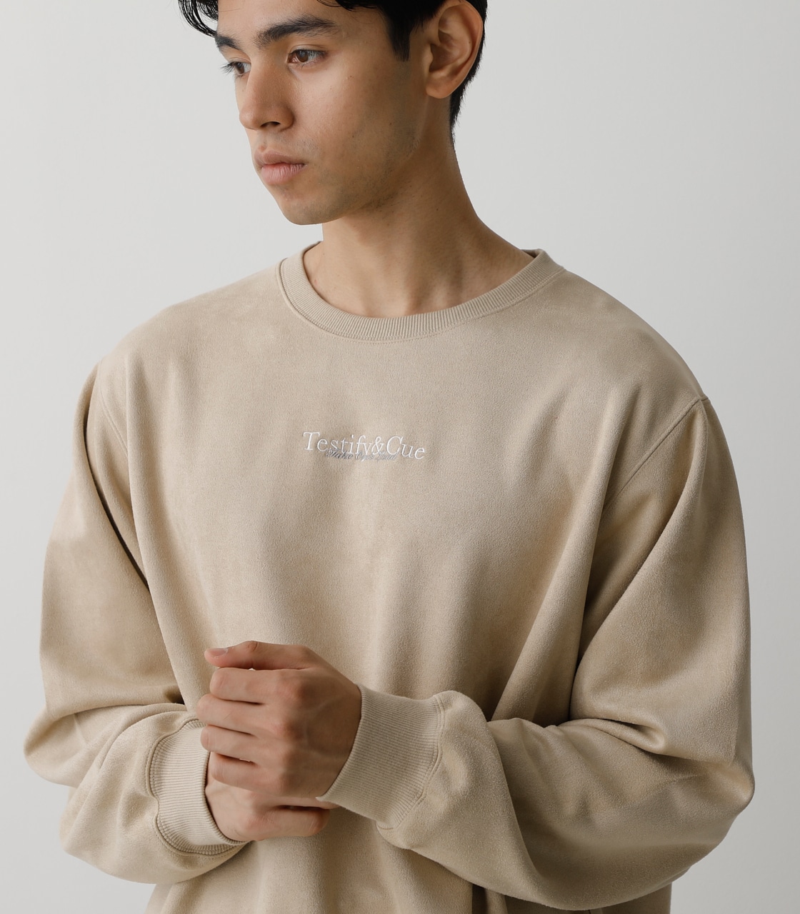 FAUX SUEDE EMBROIDERY PULLOVER/フェイクスエードエンブロイダリープルオーバー 詳細画像 BEG 3