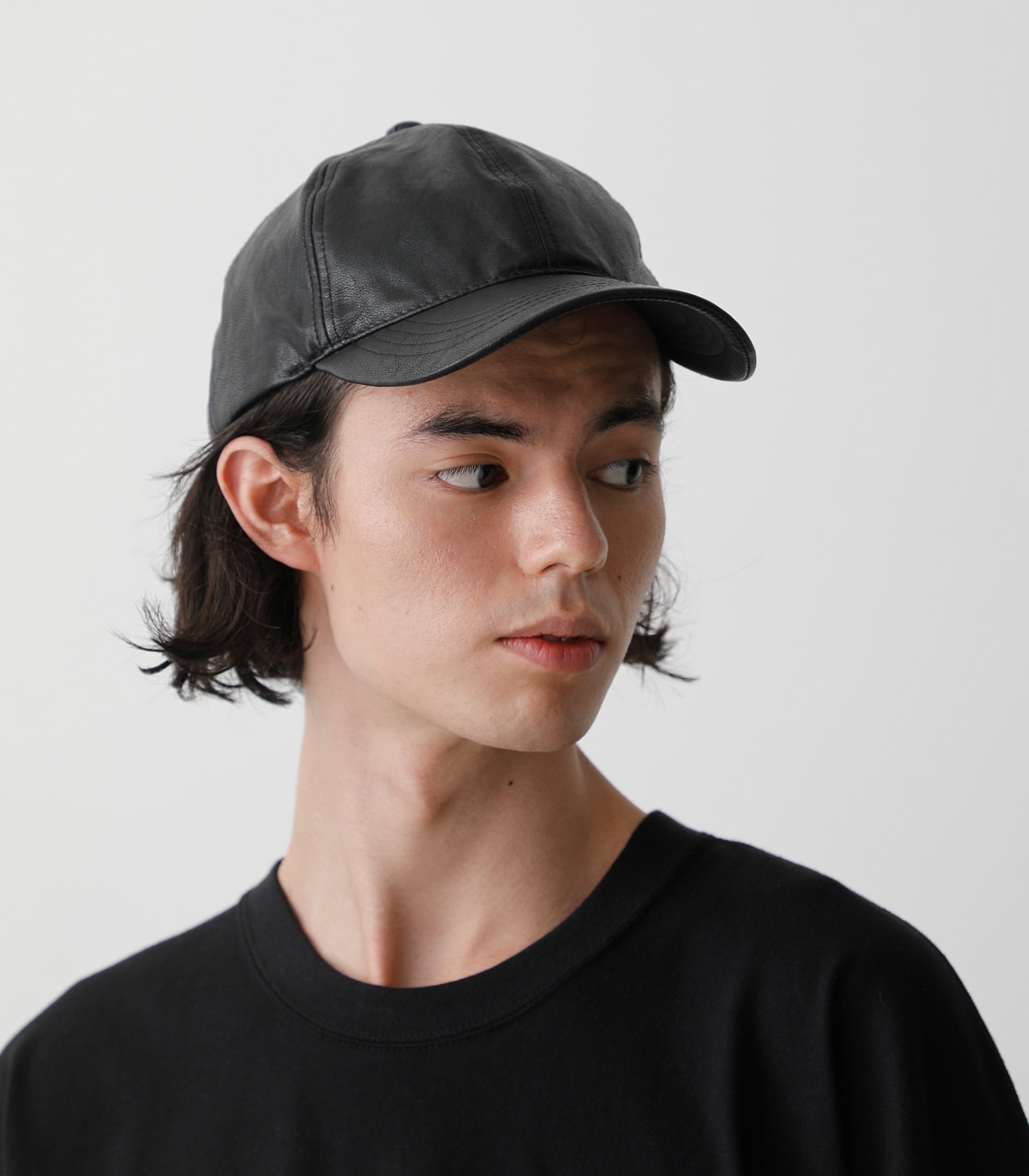 FAUX LEATHER CAP/フェイクレザーキャップ 詳細画像 BLK 7
