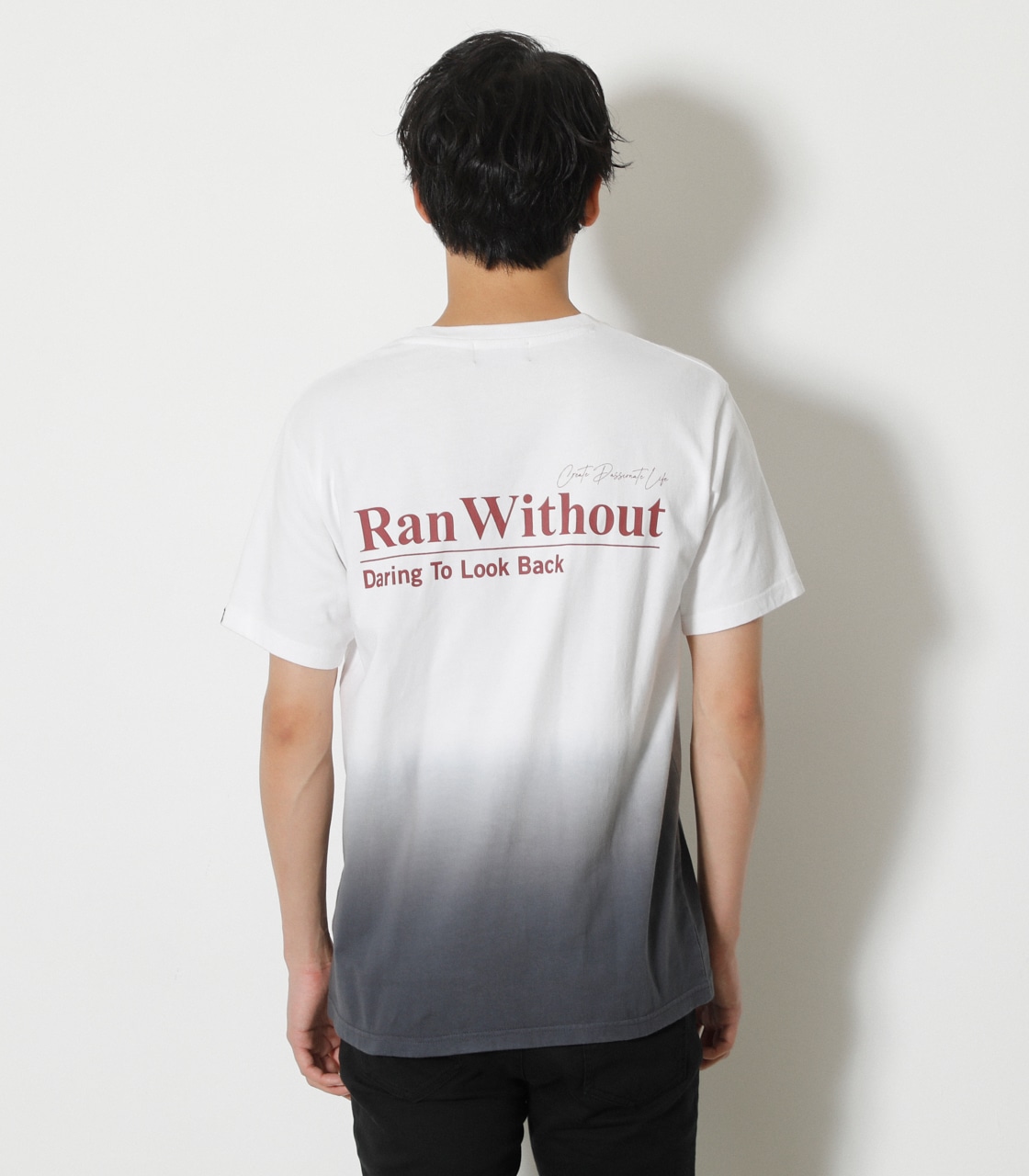 RAN WITHOUT GRADATION TEE/ランウィズアウトグラデーションTシャツ 詳細画像 柄BLK 7
