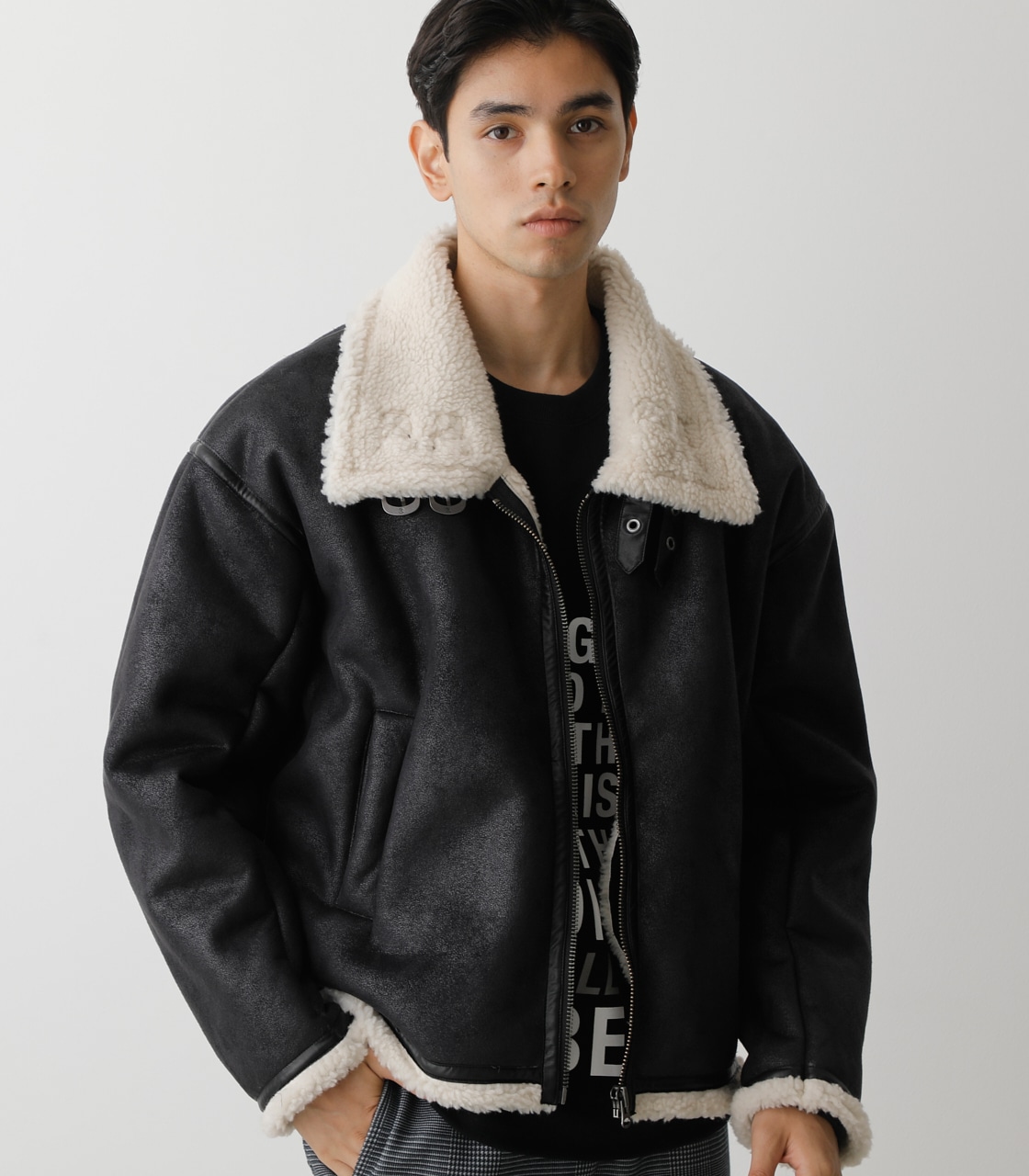mouton jacket - レザージャケット