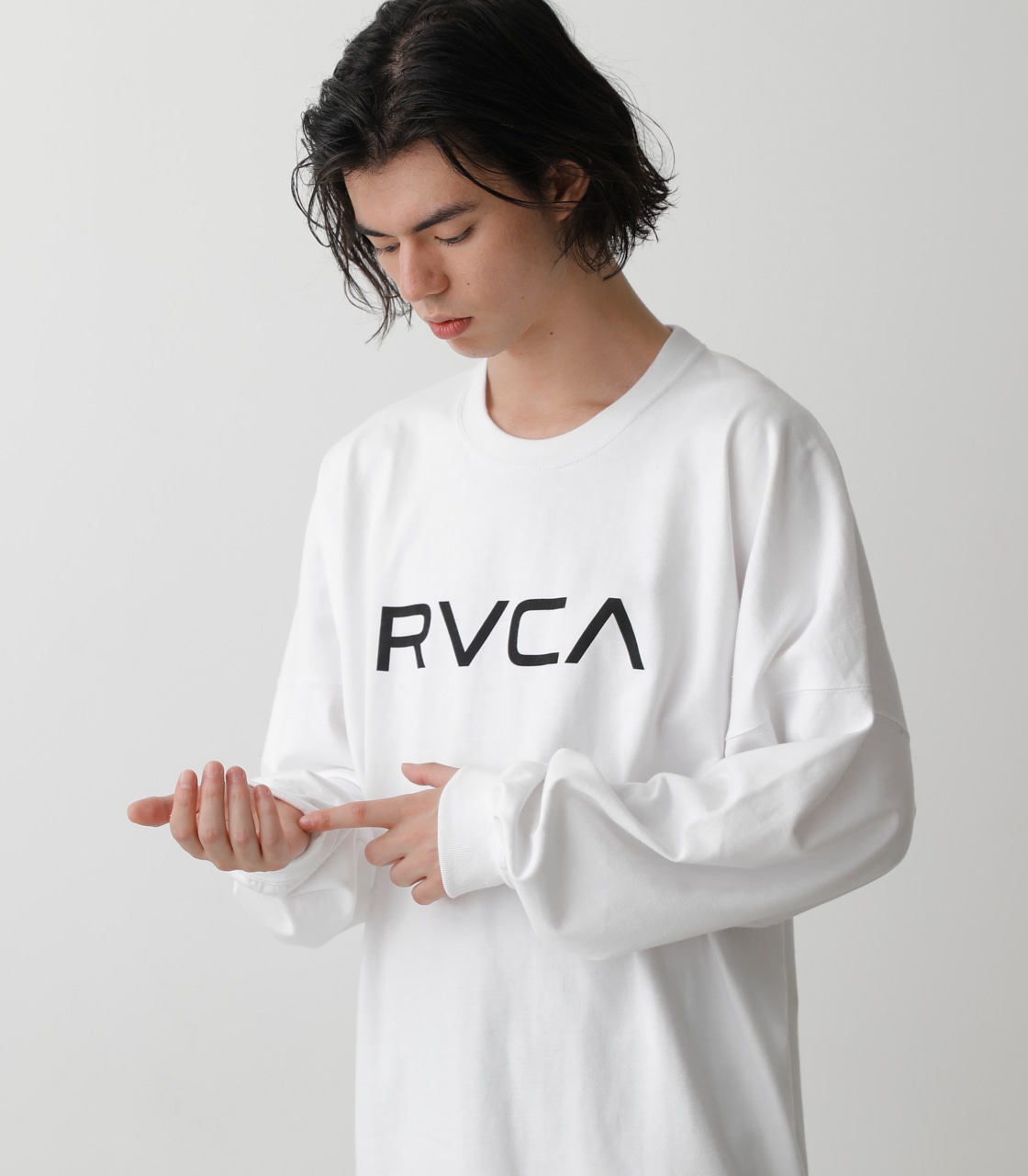 RVCA×AZUL LOGO LONG TEE/RVCA×AZULロゴロングTシャツ 詳細画像 WHT 3