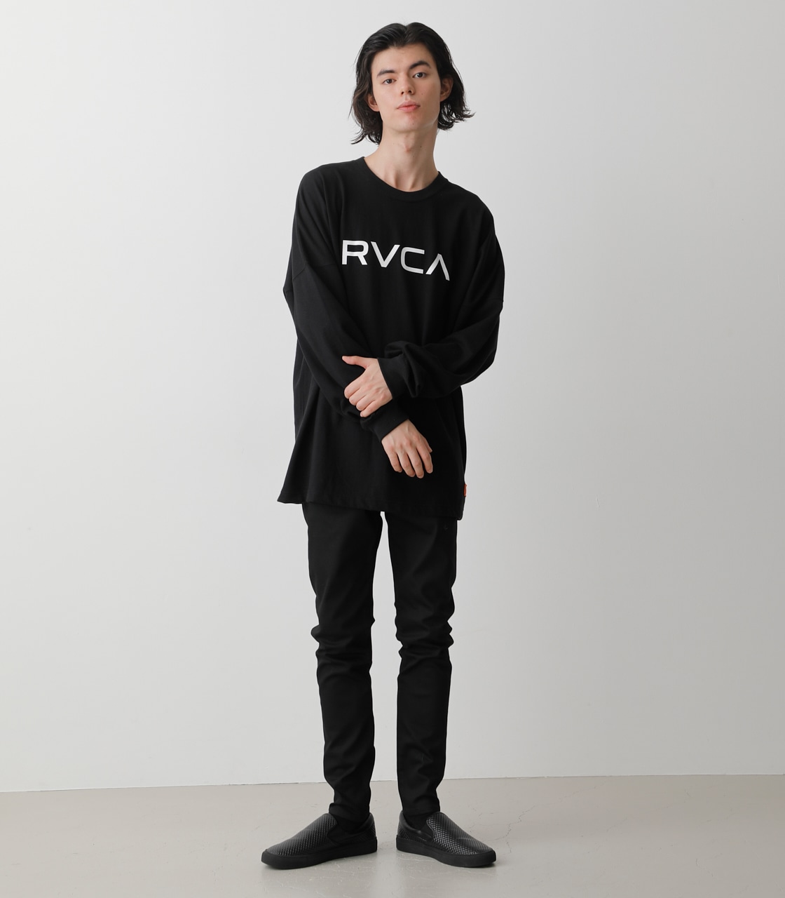 RVCA×AZUL LOGO LONG TEE/RVCA×AZULロゴロングTシャツ 詳細画像 BLK 4