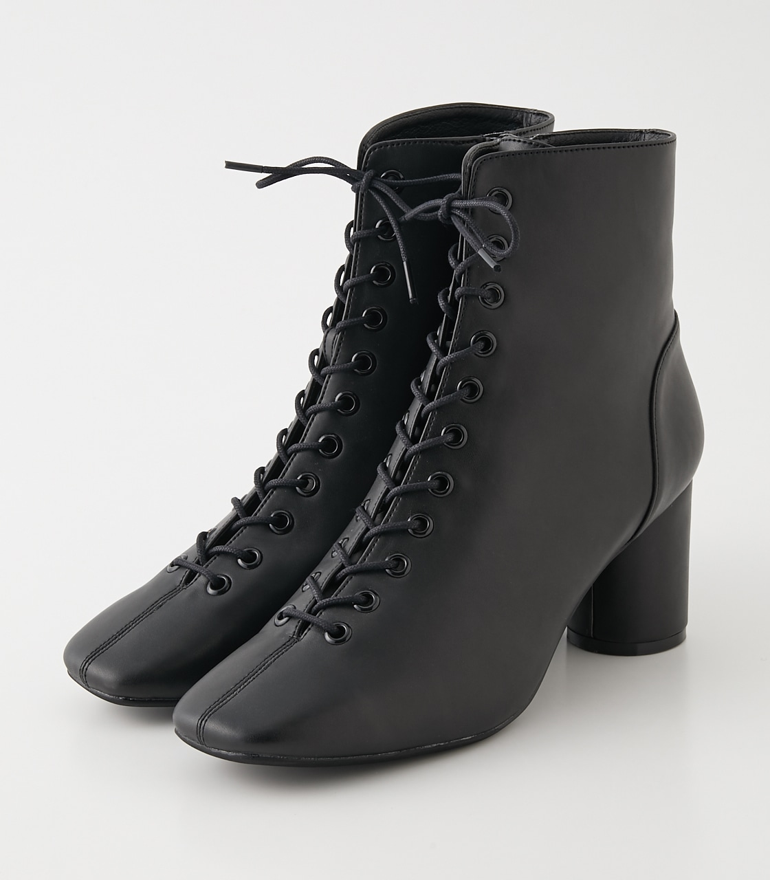 SQUARE TOE LACE UP BOOTS/スクエアトゥレースアップブーツ 詳細画像 BLK 1