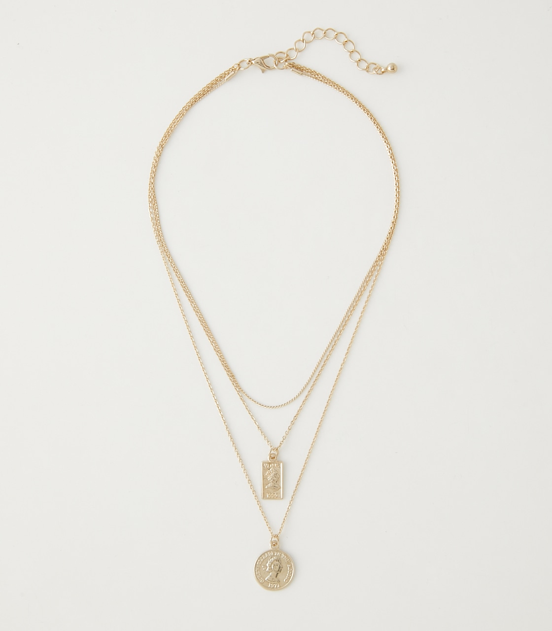 COIN THREE-STRAND NECKLACE/コインスリーストランドネックレス【MOOK54掲載 90359】 詳細画像 L/GLD 1
