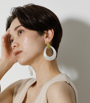TEAR TYPE MARBLE EARRINGS/ティアタイプマーブルピアス 詳細画像
