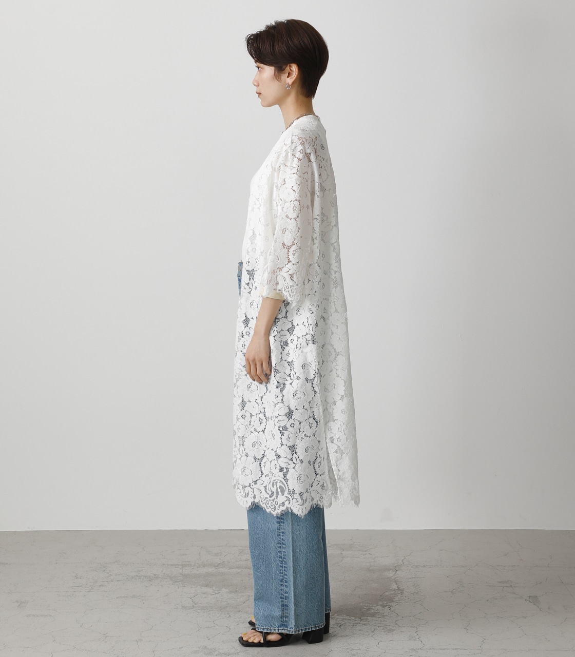 SCALLOP LACE LONG GOWN/スカロップレースロングガウン 詳細画像 WHT 6