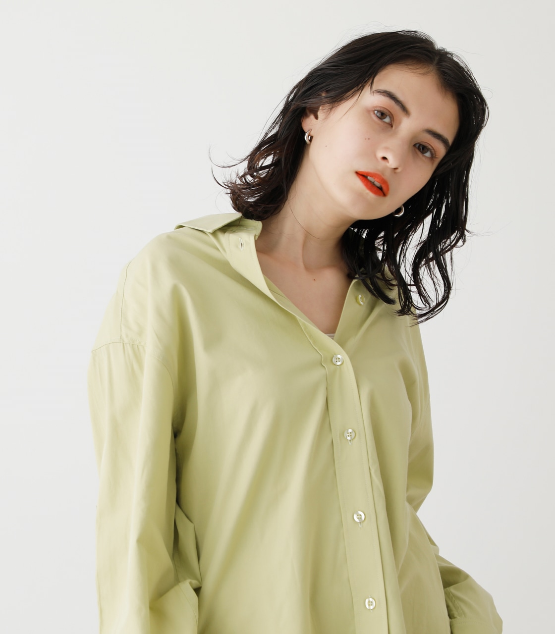 COLOR SIMPLE SHIRTS/カラーシンプルシャツ 詳細画像 LIME 3