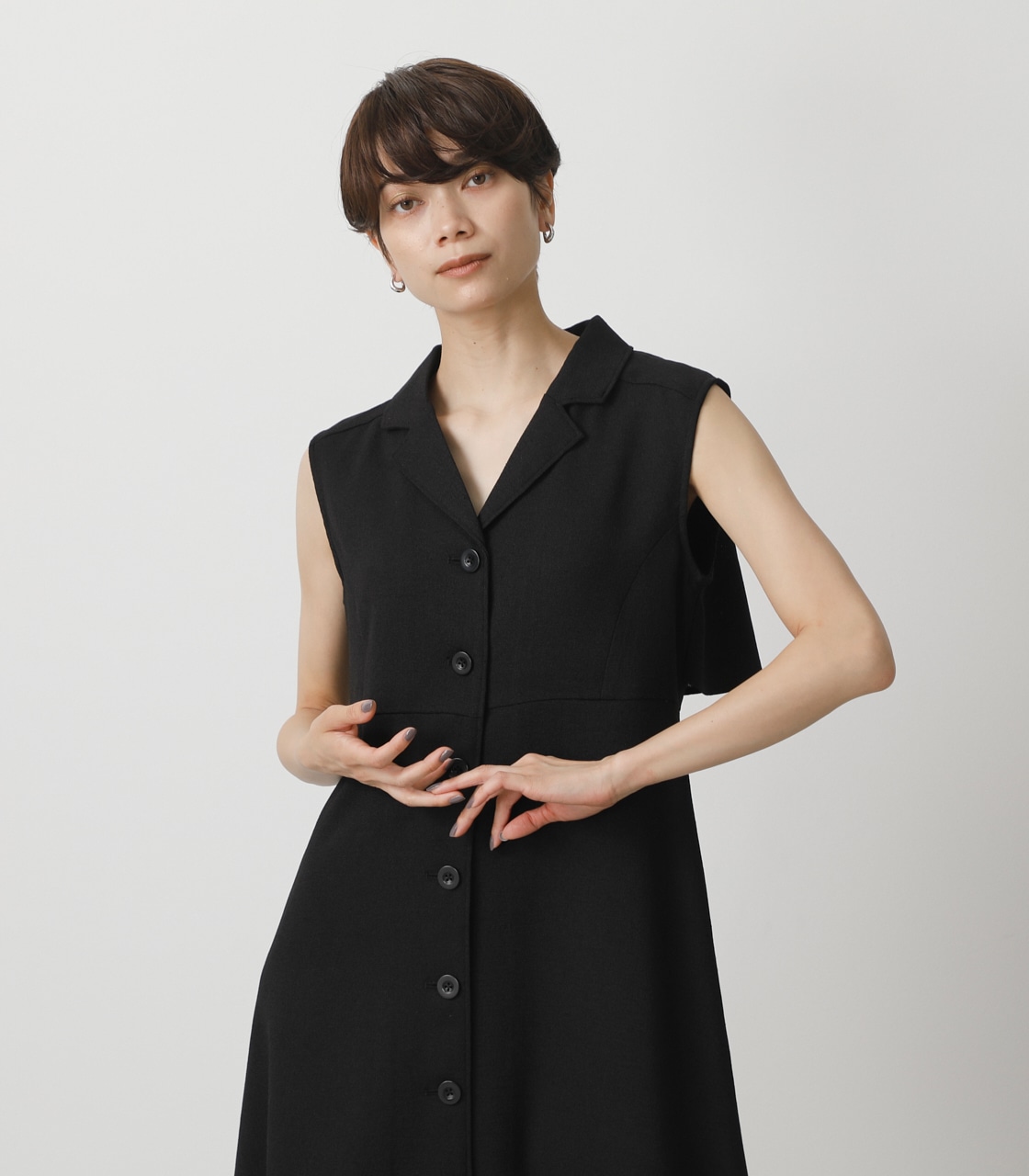 OPEN COLLAR GILET ONEPIECE/オープンカラージレワンピース【MOOK54掲載 90289】