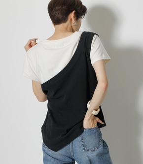 FAKE LAYERED ONE SHOULDER TOPS/フェイクレイヤードワンショルダートップス 詳細画像