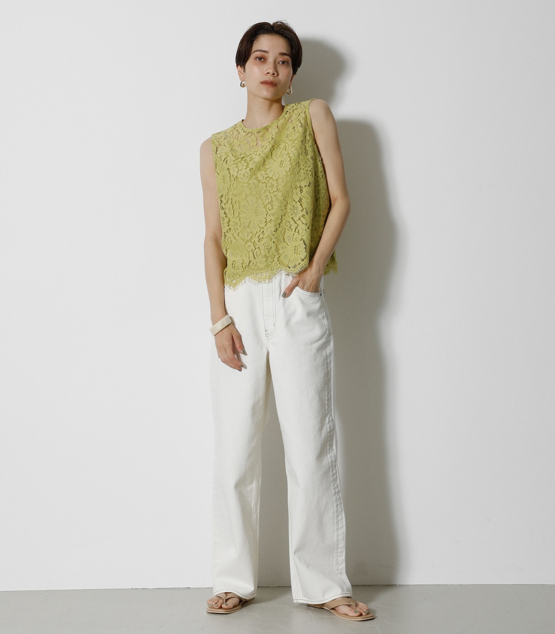 SCALLOP LACE TOPS/スカロップレーストップス 詳細画像 LIME 4