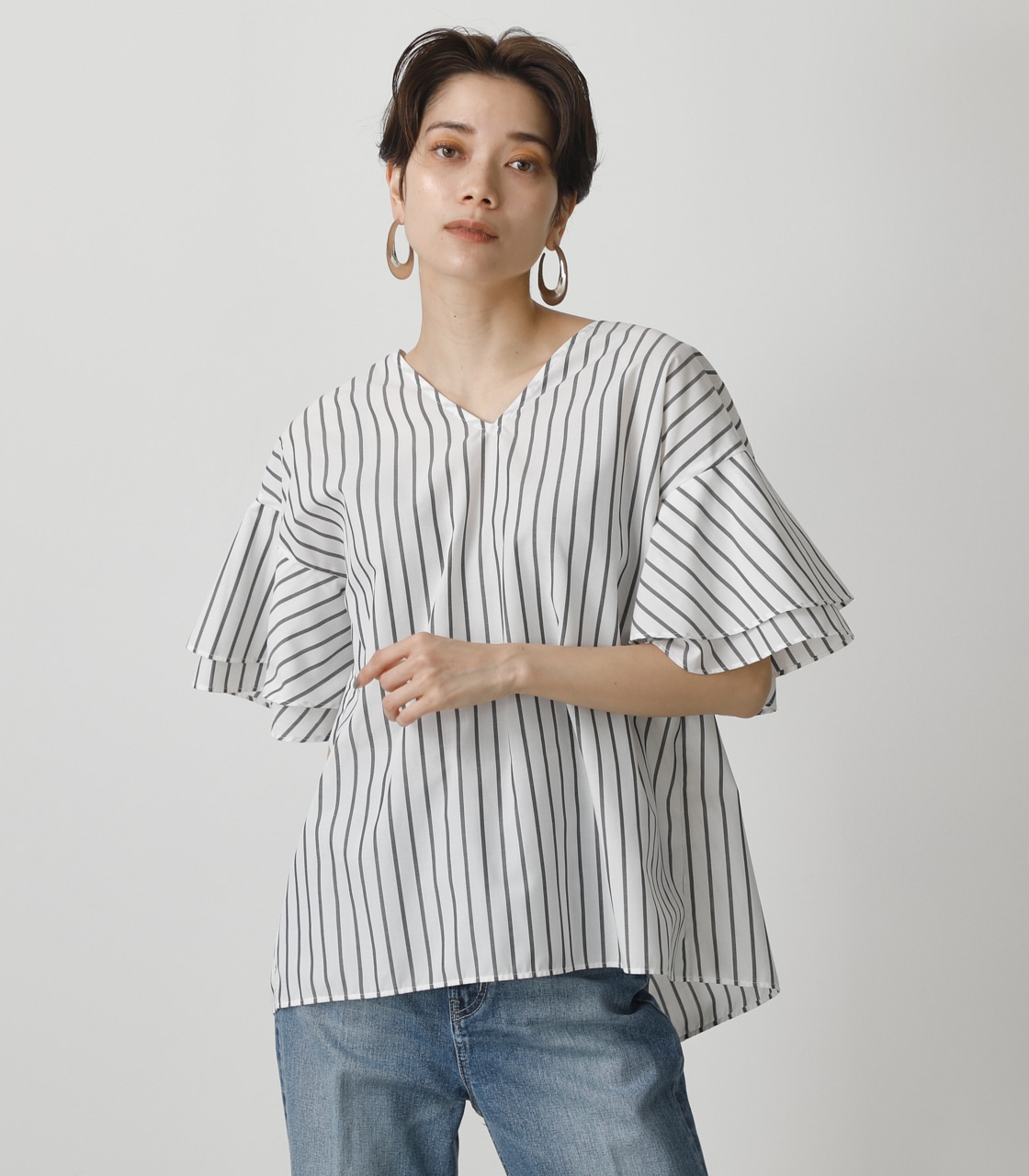 BACK RIBBON FRILL BLOUSE/バックリボンフリルブラウス