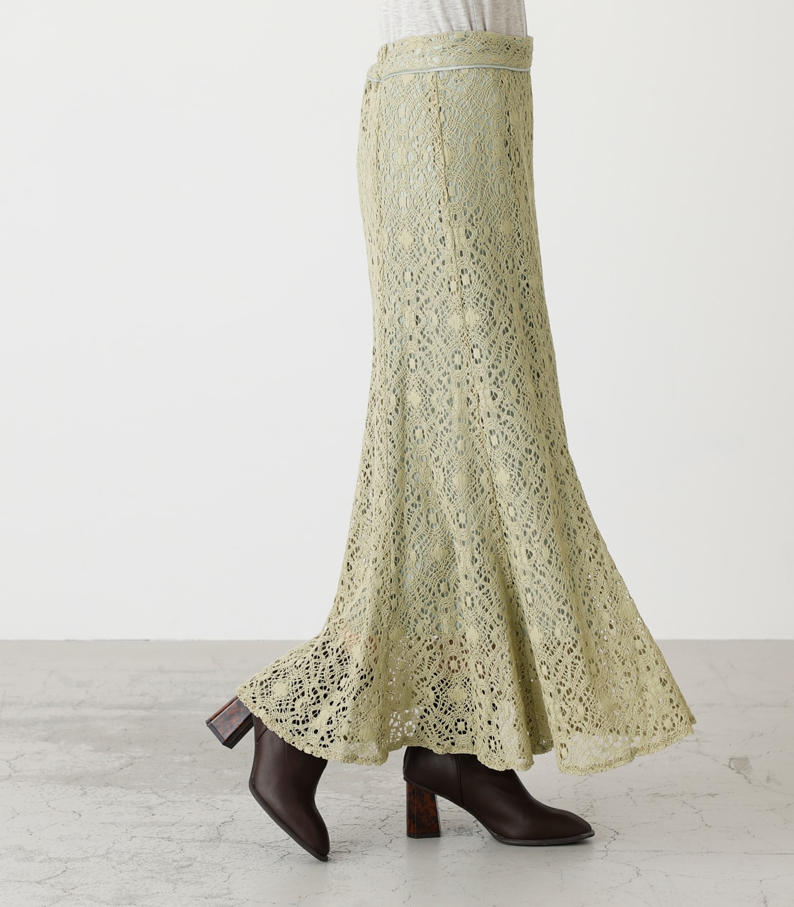 LACE NARROW SKIRT/レースナロースカート 詳細画像 LIME 2