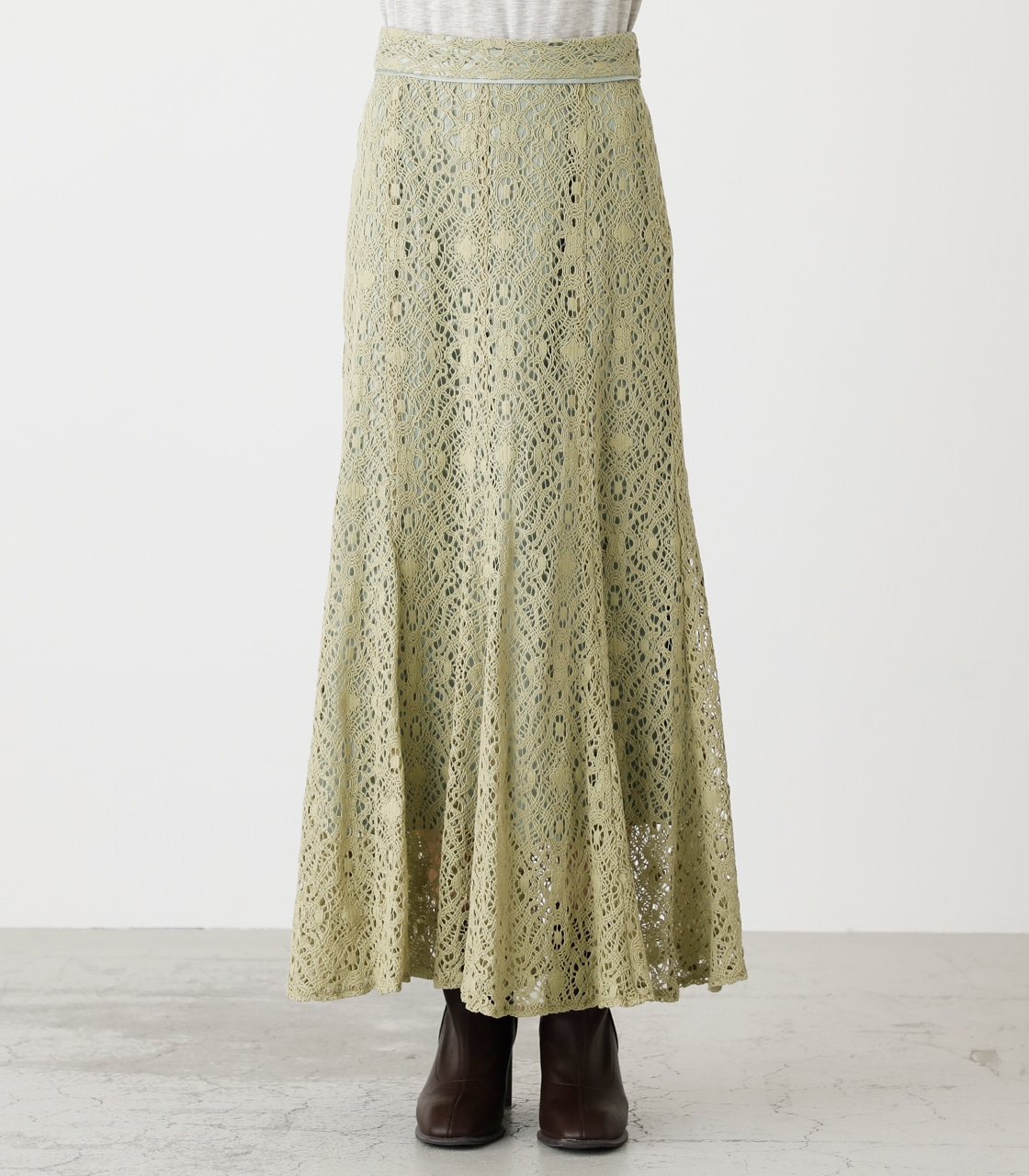 LACE NARROW SKIRT/レースナロースカート 詳細画像 LIME 5