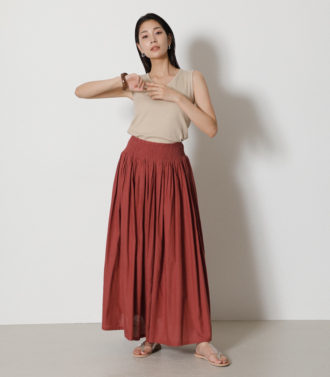 RELAX GATHER SKIRT/リラックスギャザースカート｜AZUL BY MOUSSY