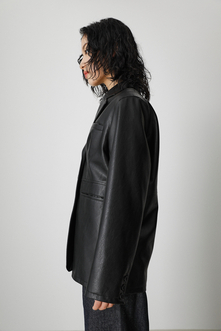 FAUX LEATHER TAILORED JACKET/フェイクレザーテーラードジャケット 