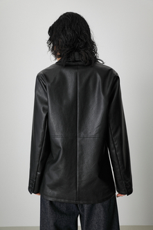 FAUX LEATHER TAILORED JACKET/フェイクレザーテーラードジャケット 詳細画像