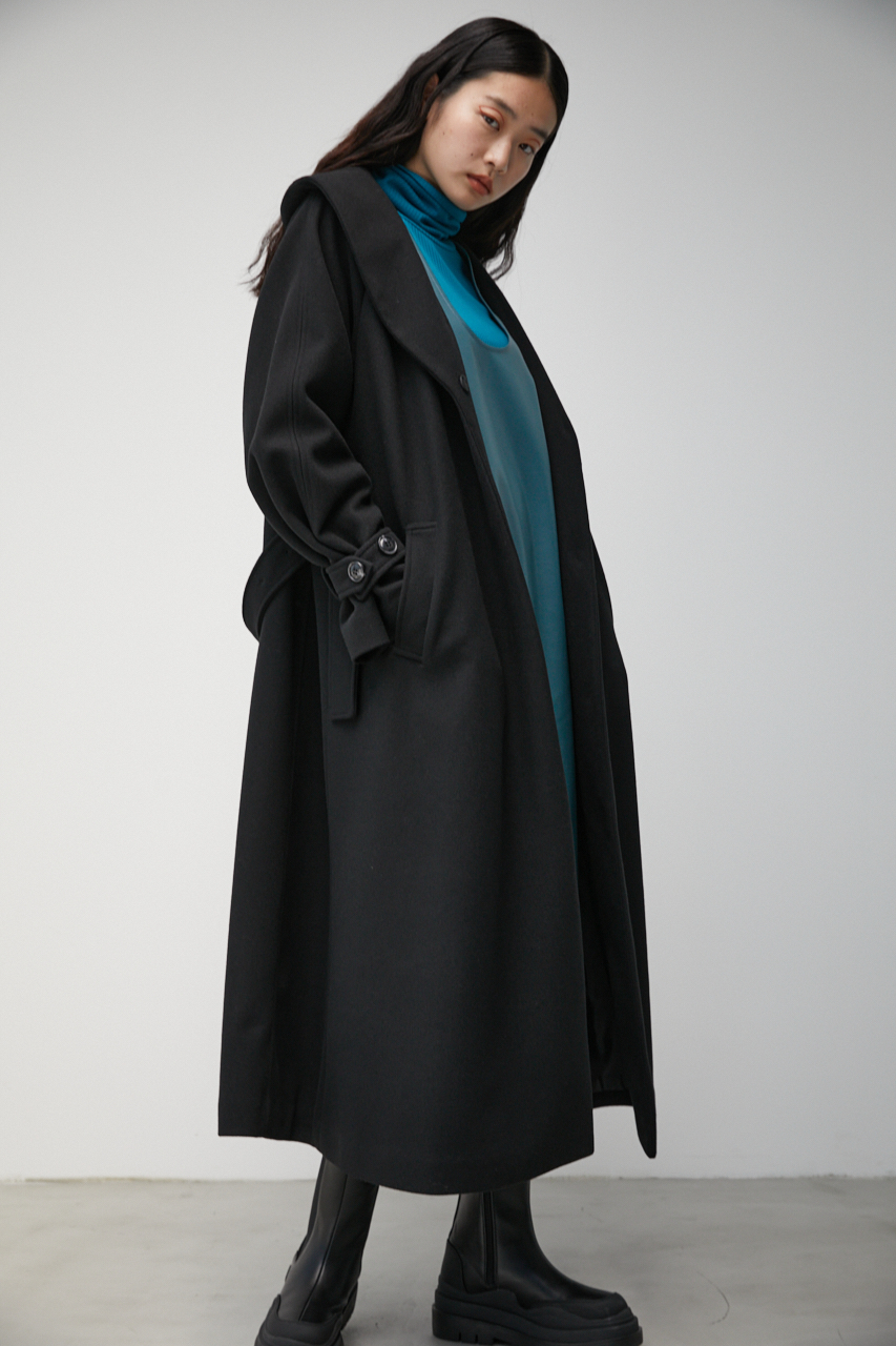 robes&confections 日本製 グレー総柄ロングコート ガウンコート トレンチコート 通販 サイト