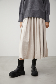 FAUX SUEDE PLEATED SKIRT/フェイクスエードプリーツスカート 詳細画像