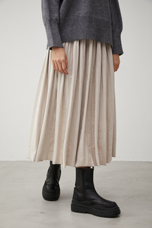 FAUX SUEDE PLEATED SKIRT/フェイクスエードプリーツスカート