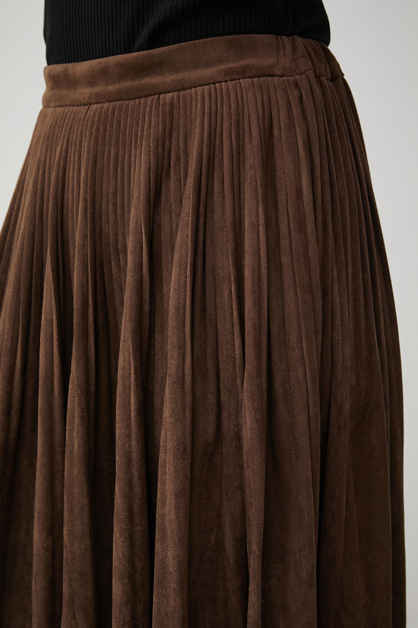 FAUX SUEDE PLEATED SKIRT/フェイクスエードプリーツスカート 詳細画像 BRN 8