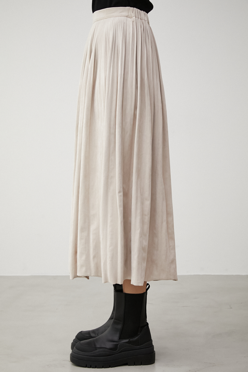 FAUX SUEDE PLEATED SKIRT/フェイクスエードプリーツスカート 詳細画像 L/BEG 6