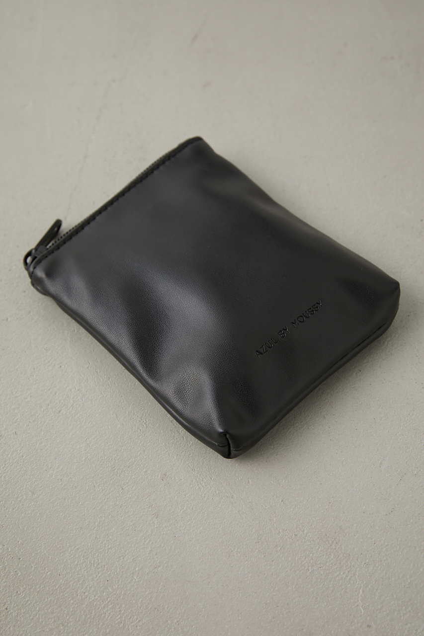 FAUX LEATHER POUCH/フェイクレザーポーチ 詳細画像 BLK 2