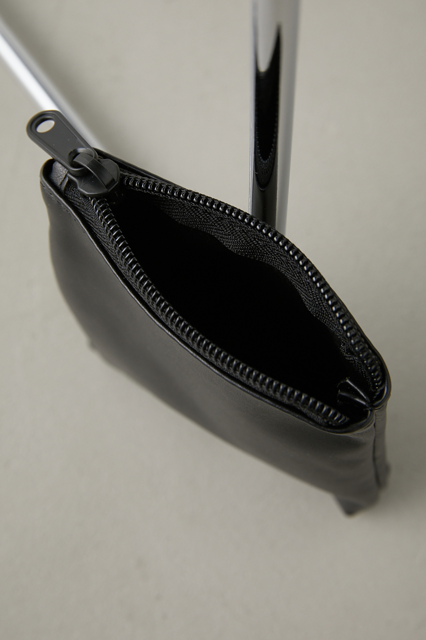 FAUX LEATHER POUCH/フェイクレザーポーチ 詳細画像 BLK 5