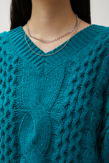 CHENILLE CABLE V/N KNIT TOPS/シェニールケーブルVネックニットトップス 詳細画像