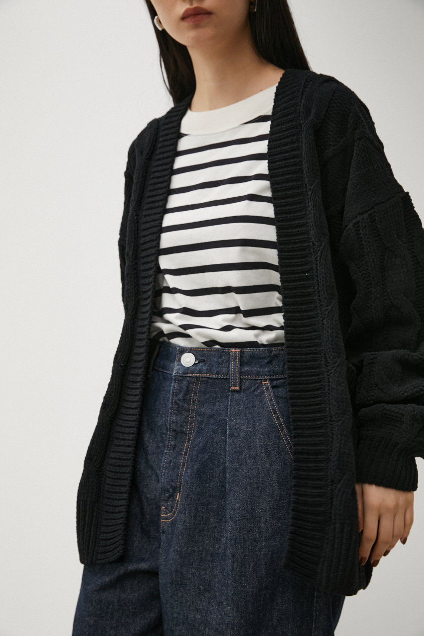 CHENILLE CABLE KNIT CARDIGAN/シェニールケーブルニットカーディガン｜AZUL BY  MOUSSY（アズールバイマウジー）公式通販サイト