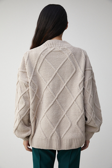 CHENILLE CABLE C/N KNIT TOPS/シェニールケーブルクルーネックニットトップス 詳細画像
