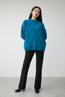 CHENILLE CABLE C/N KNIT TOPS/シェニールケーブルクルーネックニットトップス 詳細画像