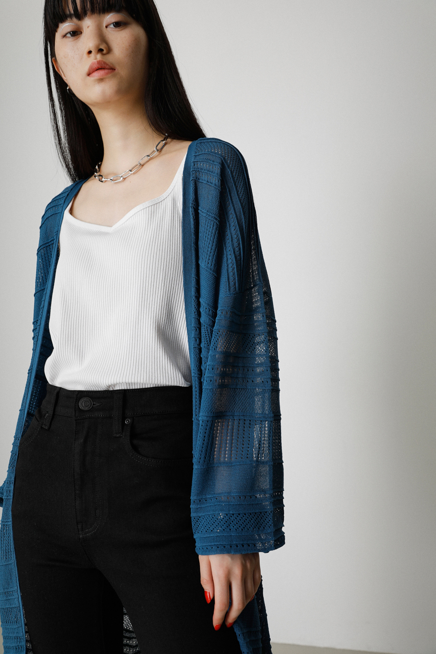 3月10日(日)8:59まで期間限定価格】SHADOW BORDER KNIT CARDIGAN