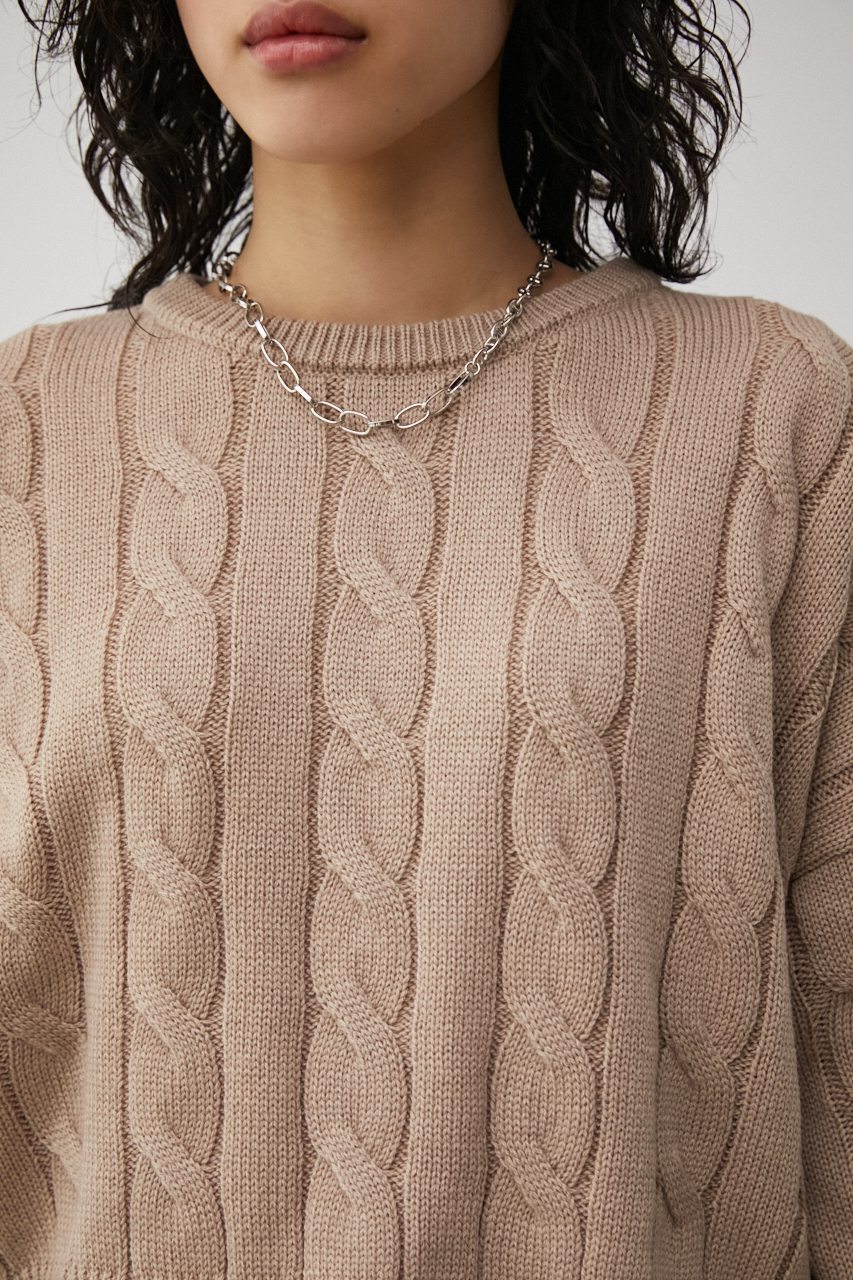 SHORTCABLE KNIT SET TOPS/ショートケーブルニットセットトップス 