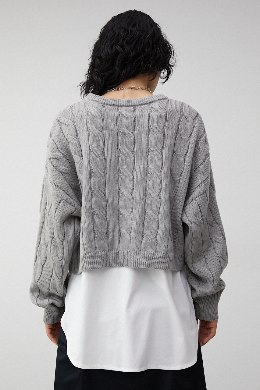 SHORTCABLE KNIT SET TOPS/ショートケーブルニットセットトップス