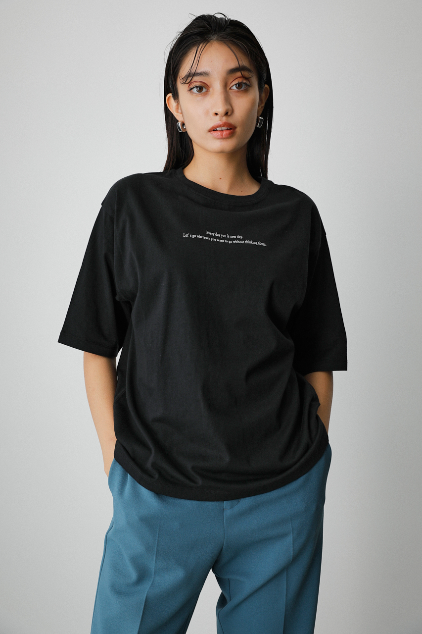 TULLE SET MESSAGE PRINT TEE/チュールセットメッセージプリントT 