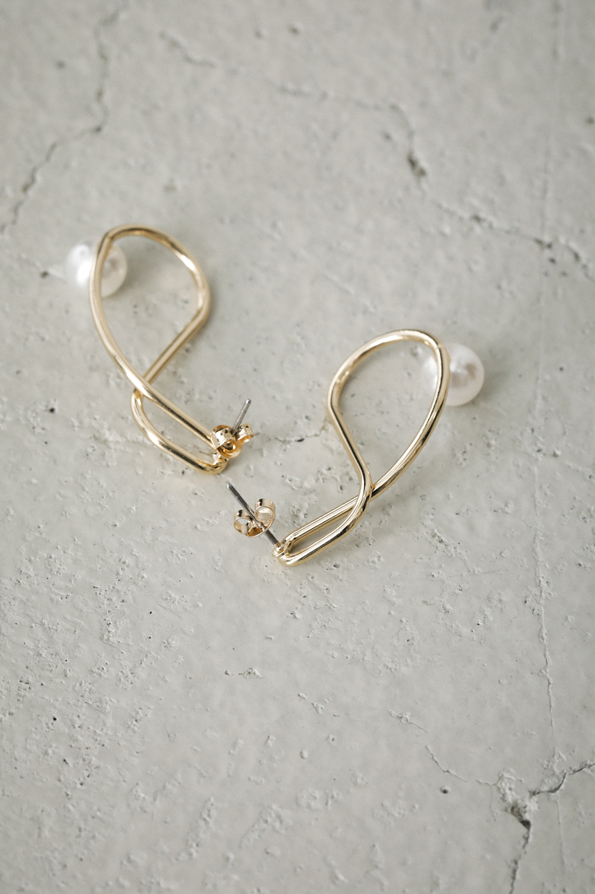 NUANCE FAUX PEARL EARRINGS/ニュアンスフェイクパールピアス 詳細画像 L/GLD 4