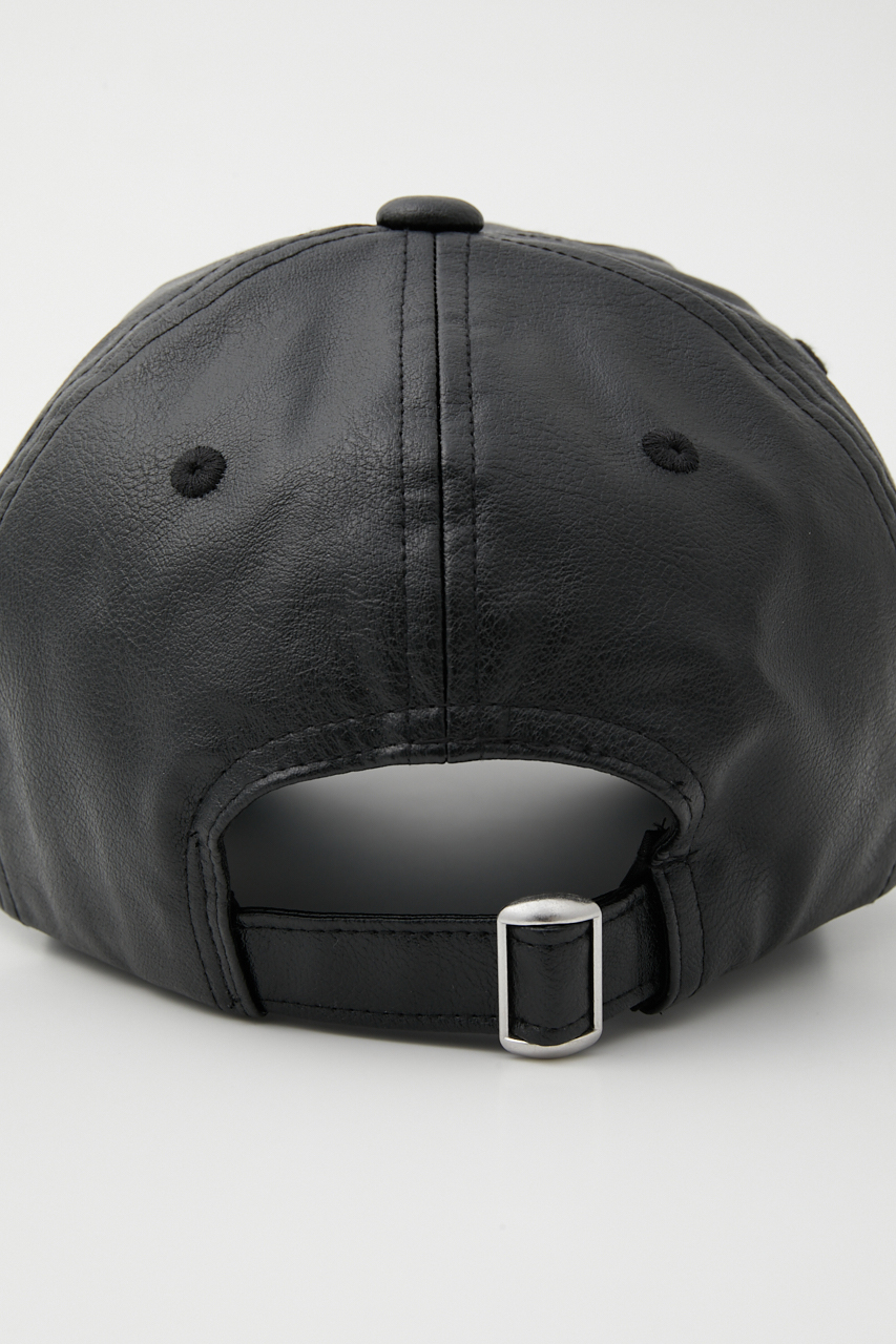 FAUX LEATHER CAP/フェイクレザーキャップ 詳細画像 BLK 6