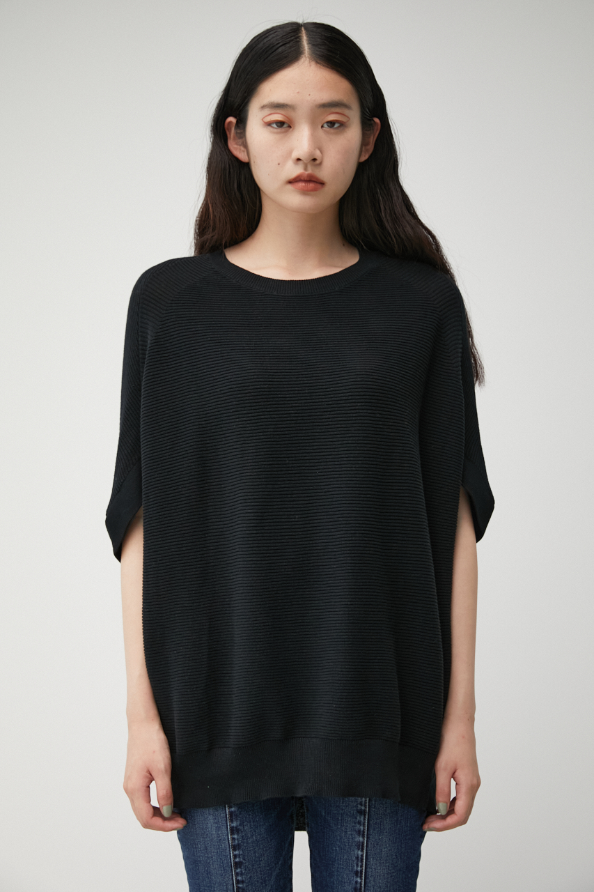CACHECOEUR SLEEVE LOOSE KNIT/カシュクールスリーブルーズニット 詳細画像 BLK 5
