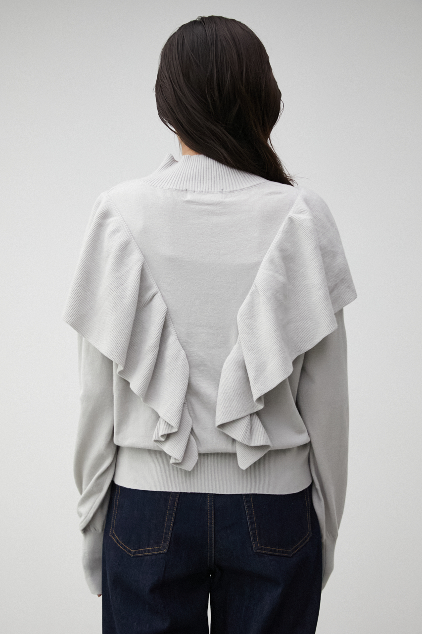 FRONT FRILL KNIT TOPS/フロントフリルニットトップス 詳細画像 GRY 7