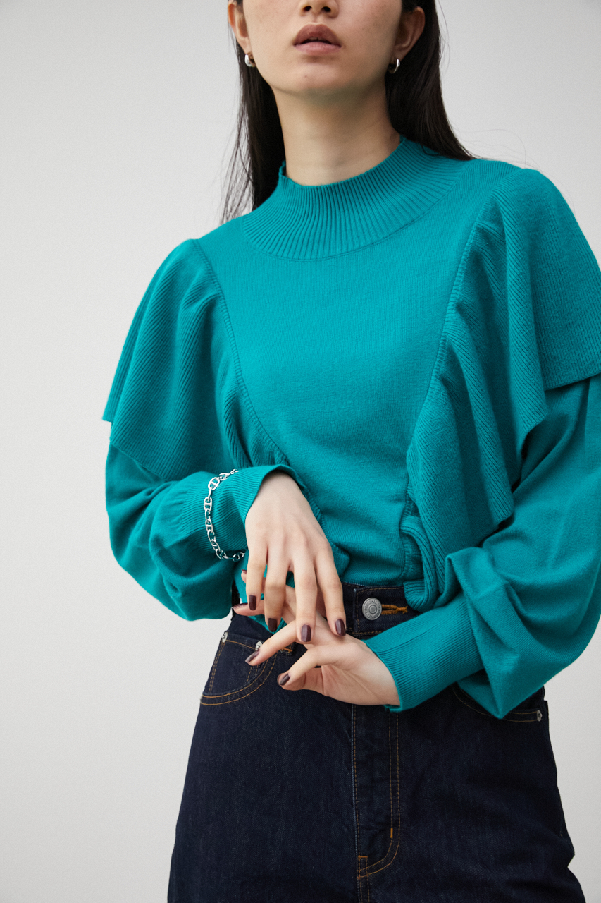 FRONT FRILL KNIT TOPS/フロントフリルニットトップス｜AZUL BY MOUSSY