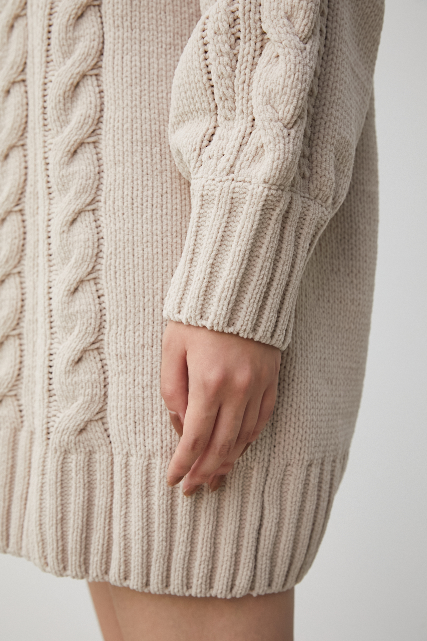 【11月3日(金)8:59まで期間限定価格】CHENILLE CABLE MINI ONEPIECE/シェニールケーブルミニワンピース