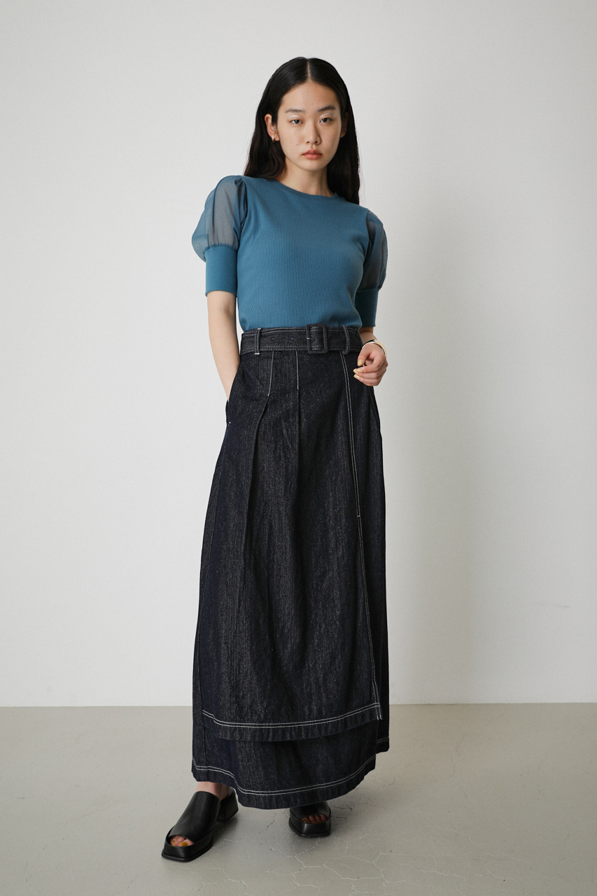 SHEER SLEEVE PUFF TOPS/シアースリーブパフトップス 詳細画像 D/BLU 4