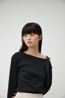 【5月18日(土)23:59まで期間限定価格】ONE SHOULDER BELT RIB TOPS/ワンショルダーベルトリブトップス 詳細画像