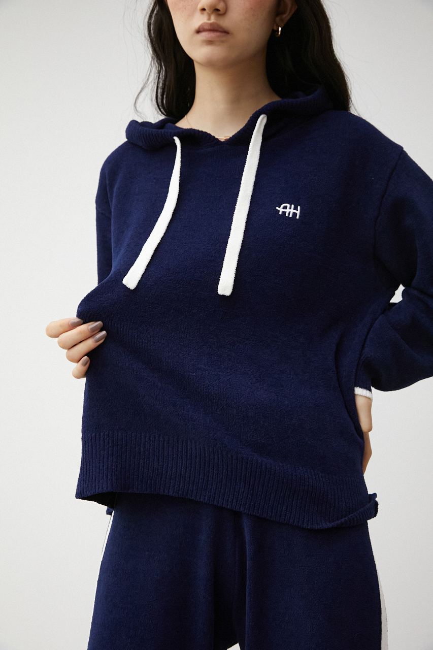 【AZUL HOME】WHIP NIGHT KNIT PK TOPS/ホイップナイトニットパーカートップス 詳細画像 NVY 1