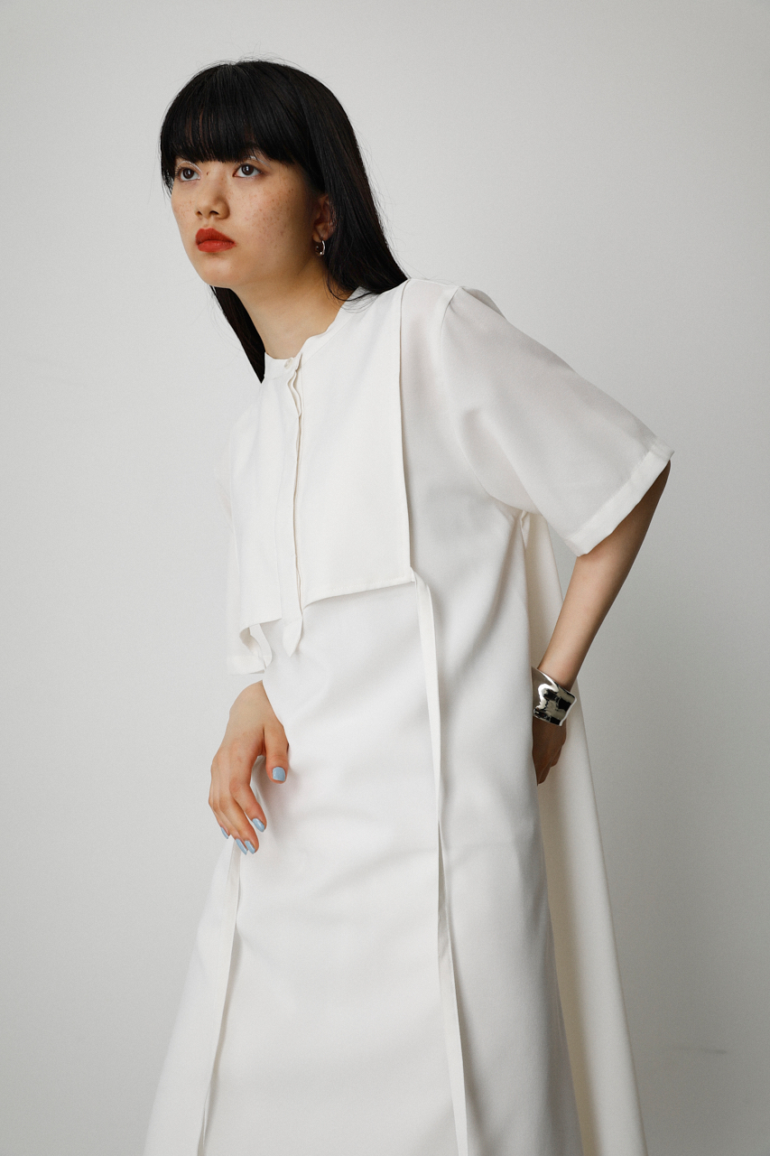 FLAP LAYERED SHIRT ONEPIECE/フラップレイヤードシャツワンピース 詳細画像 O/WHT 1