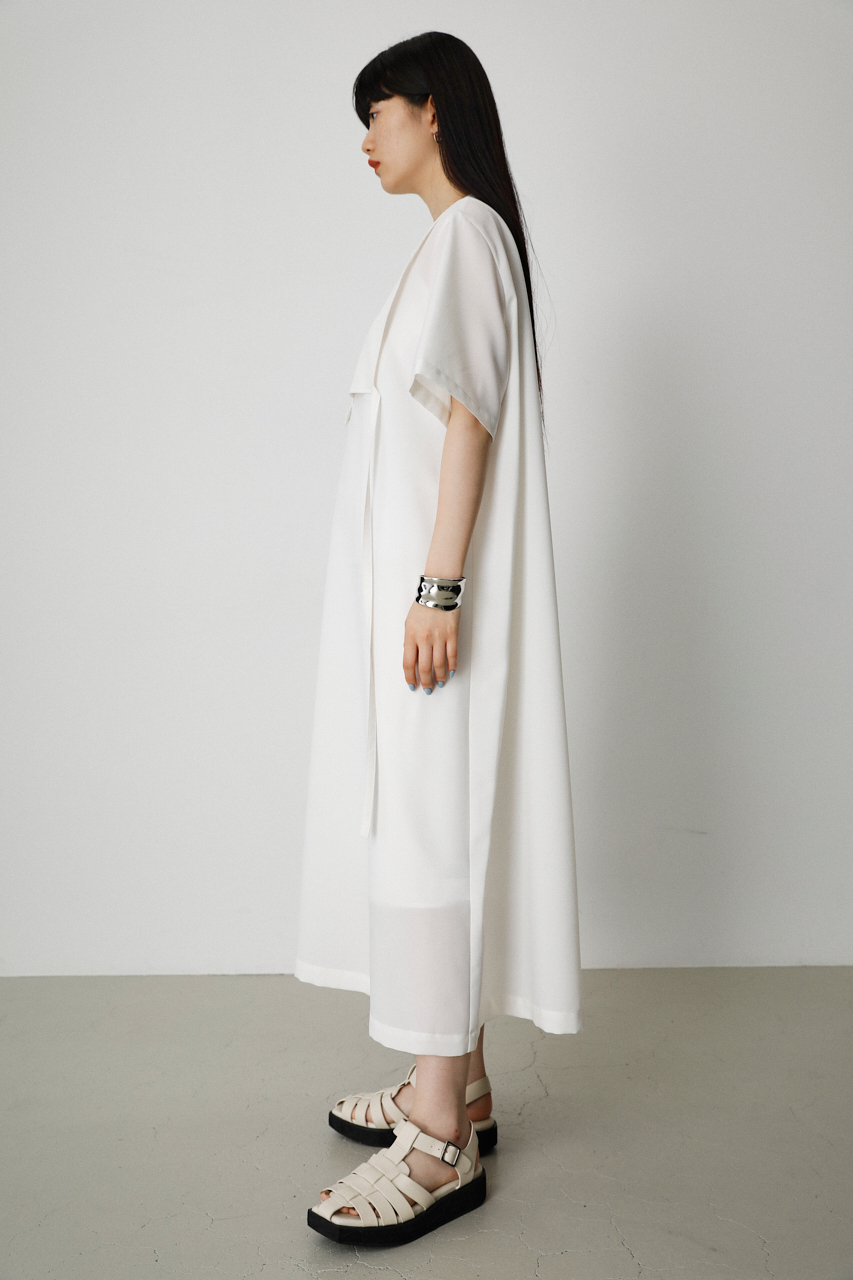 FLAP LAYERED SHIRT ONEPIECE/フラップレイヤードシャツワンピース 詳細画像 O/WHT 6